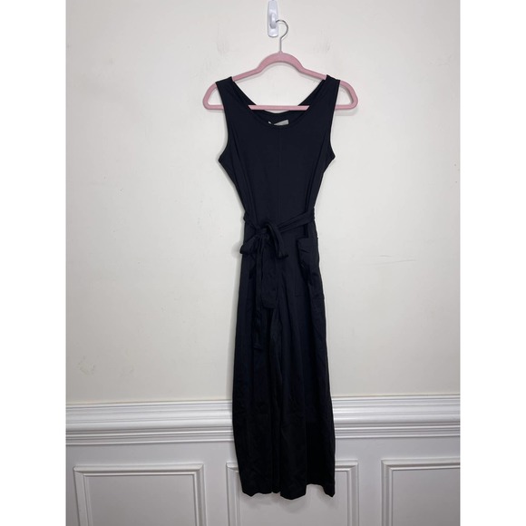 Everlane The Luxe Cotton Jumpsuit Black Size XS Sleeveless Straight Leg Casual - Picture 2 of 8